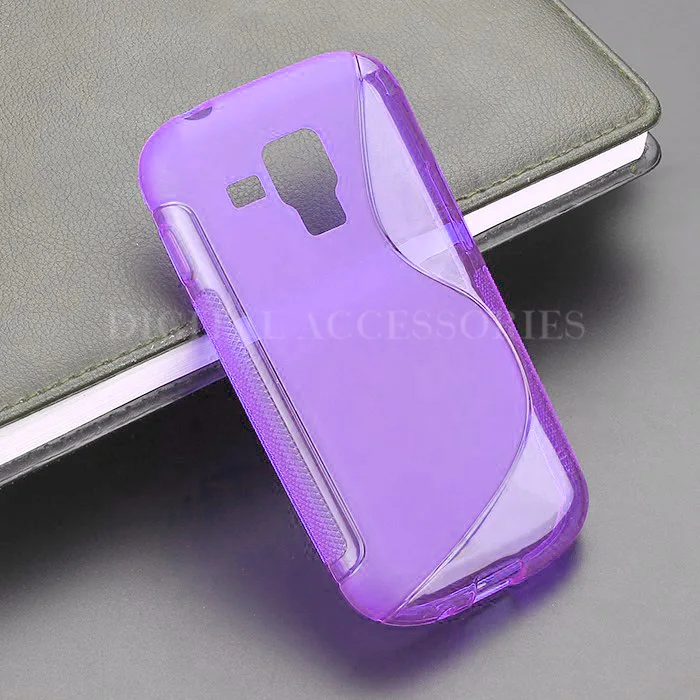S Line гелевый ТПУ тонкий мягкий анти Лыжный чехол задняя крышка для samsung Galaxy S Duos GT S7562 мобильный телефон резиновый силиконовый чехол s - Цвет: Purple