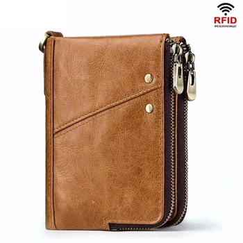 

Genuine Leather Small Men Wallet Coins Pocket Mens Purse for ID Credit Cards Holder Case Male Carteira Billetera Hombre