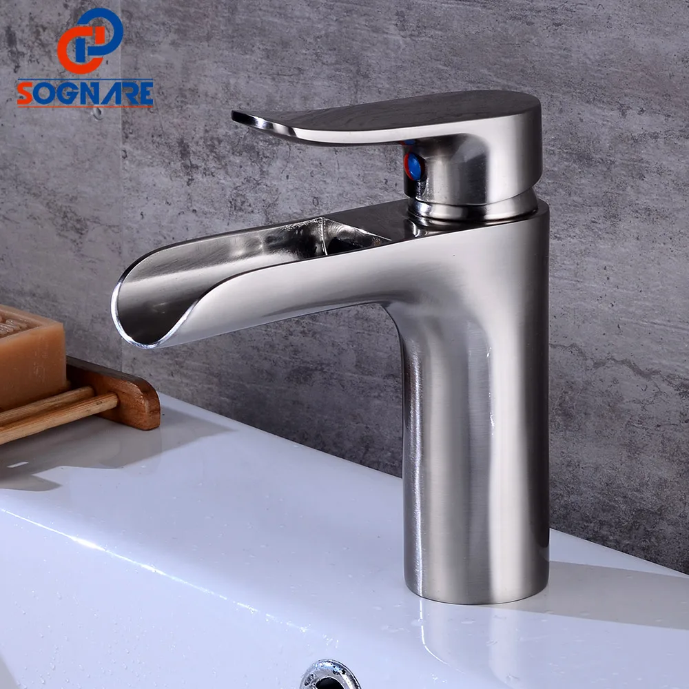 

SOGNARE Supper High Quality Tall Sink Faucet Bathroom Basin Faucet Waterfall Basin Sink Faucet Basin Mixer Sink Water Tap Crane