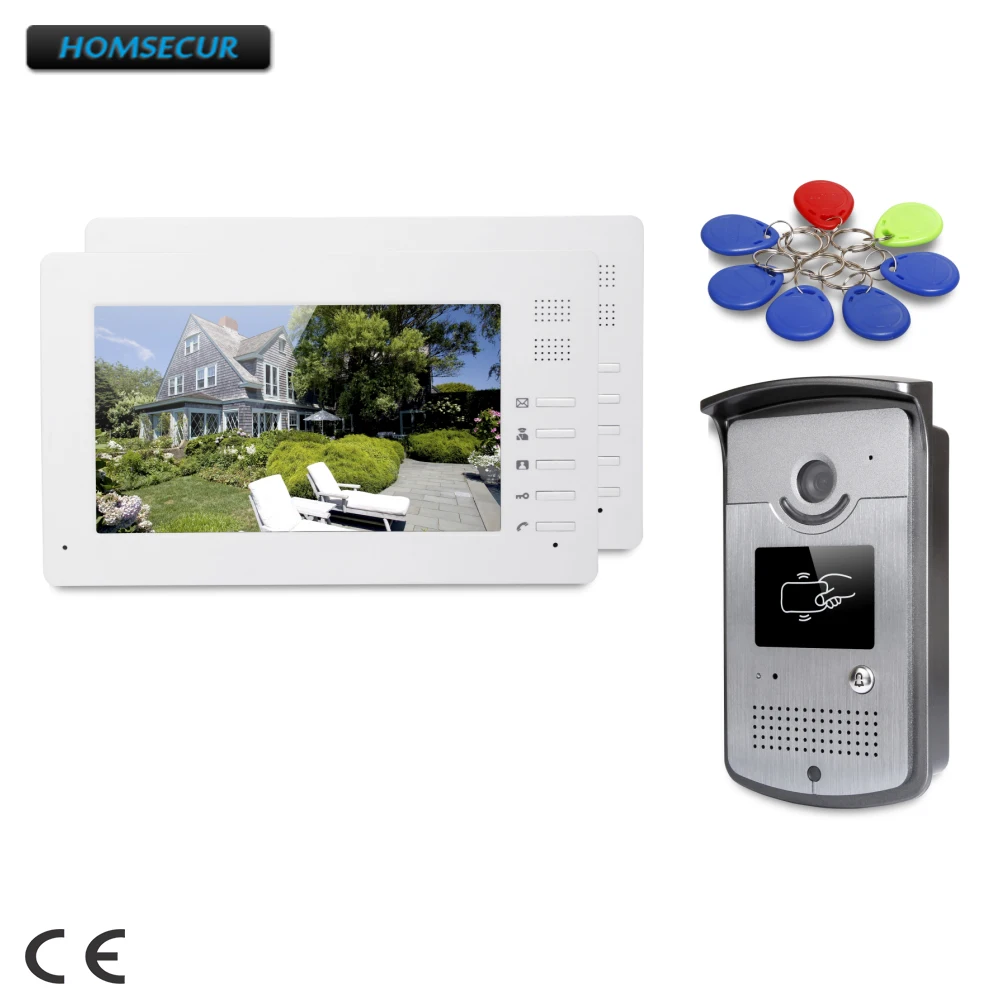 

HOMSECUR 7inch Wired Video Door Entry Phone Call System with Keyfobs Unlocking Camera XC001+XM706