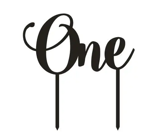 

One Letter Birthday Black Acrylic Cake Topper Wooden Baby Birthday Party Cake Topper Cake Decorations