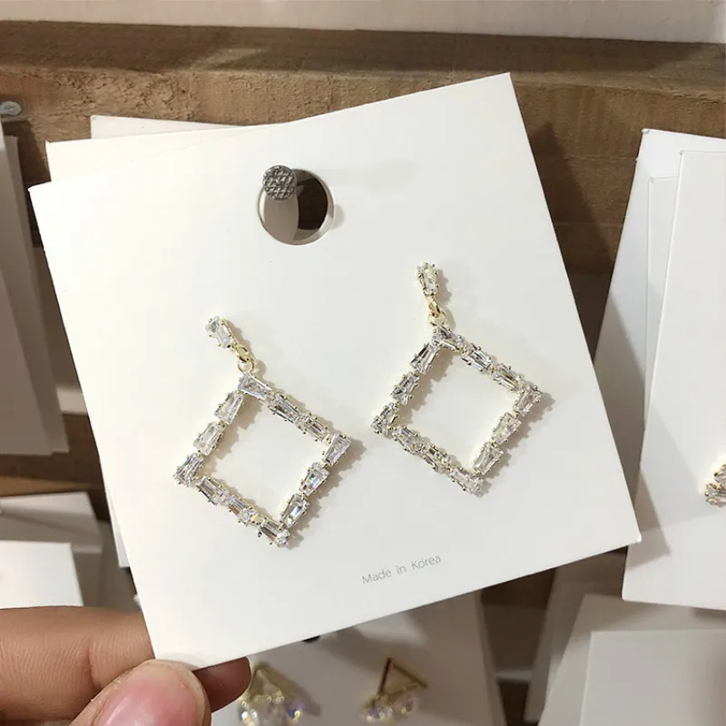

Trendy Crystal Geometric Women Dangle Earrings Zircon Bohemian Earrings Luxury Designer Jewelry For Women Statement Jewelry