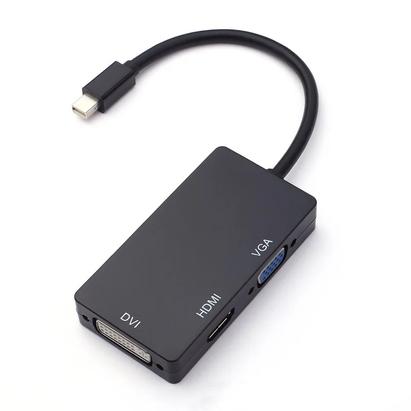 

3 In 1 Thunderbolt Mini DisplayPort MINI DP Male to HDMI DVI VGA Female Adapter Converter Cable For iMac Apple MacBook Pro Air