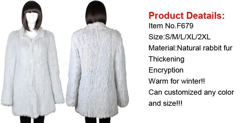Новая женская вязаная натуральная Шуба из натурального кролика, вязанная модная куртка, зимнее толстое теплое длинное пальто