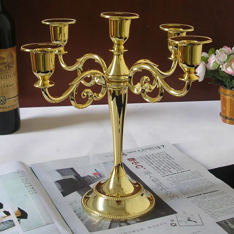 5 lihgt 3 light metal gold silver candelabra candelabrum candle holder