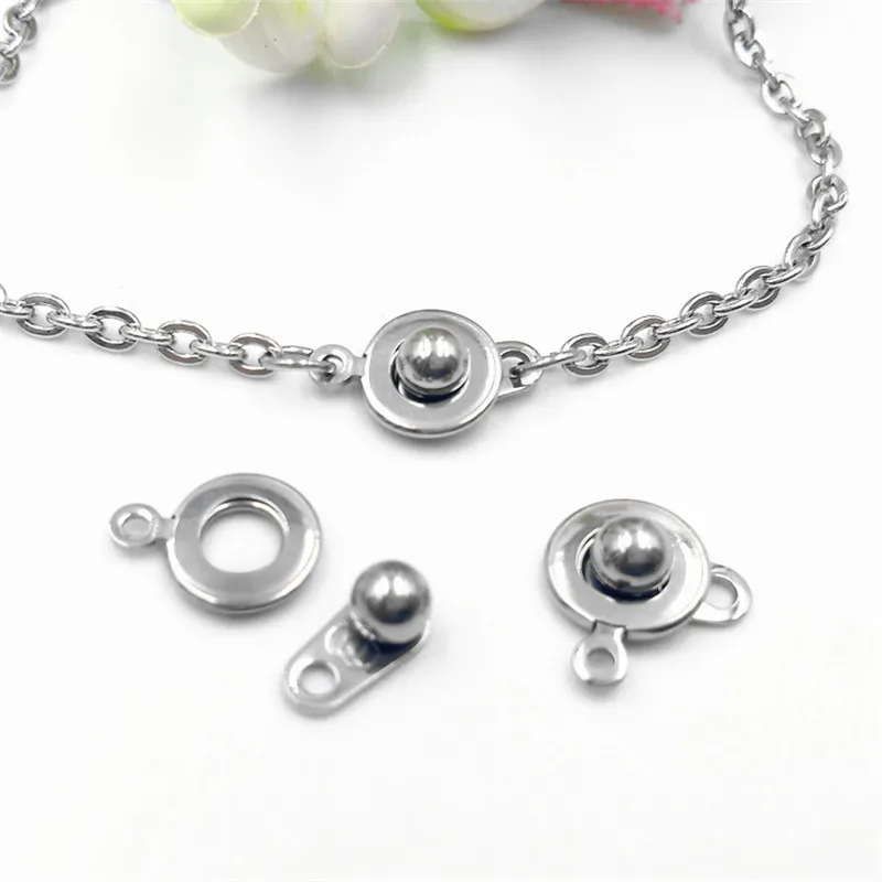 20PCS 10x5mm Stainless Steel Parrot Clasps Fit Link Chain Necklace Round Beads Chain Clasp