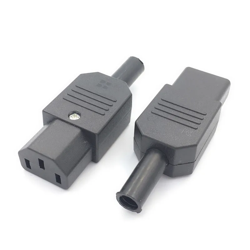 Черный IEC320-C13/C14, универсальный адаптер питания с корпусом, штепсельная вилка 10 А, 250 В, перезаряжаемая розетка переменного тока, сетевой преобразователь