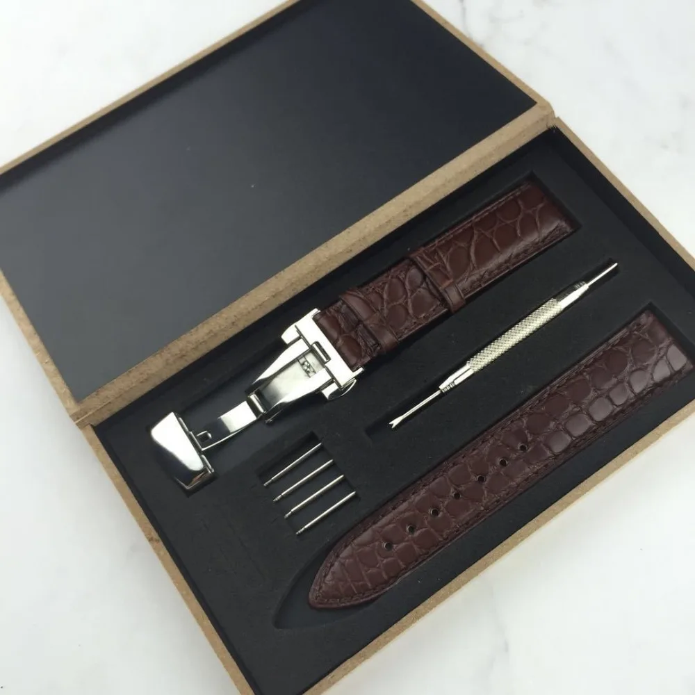 

High Quality Watchband Genuine Leather Crocodile Skin Watch Band For Men Women Wristwatch Straps With Box Quicksand