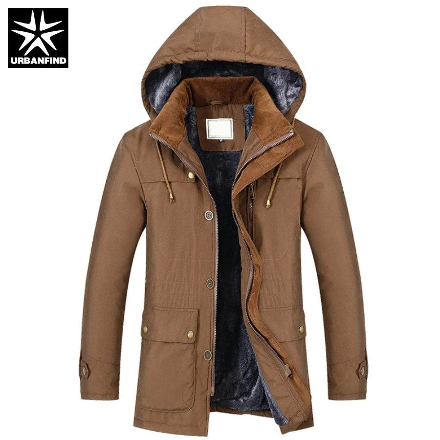 URBANFIND Hoodied Style Men Warm Coats Size M 4XL Long Sleeve Man