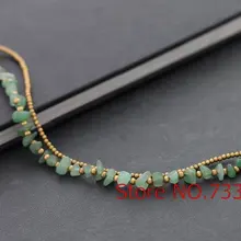 5 шт/лот зеленый гравий двойной браслет с подставкой с восковой шнур ручной работы тканый тайский стиль латунный браслет для женщин