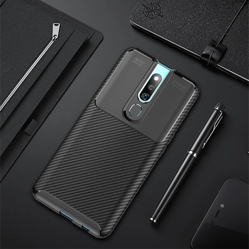 

Carbon Fiber Case For OPPO F11 Pro Case 6.5 inch High Quality Diamond Grid Design Cover For OPPO F11 Pro F11Pro CPH1969 Cover