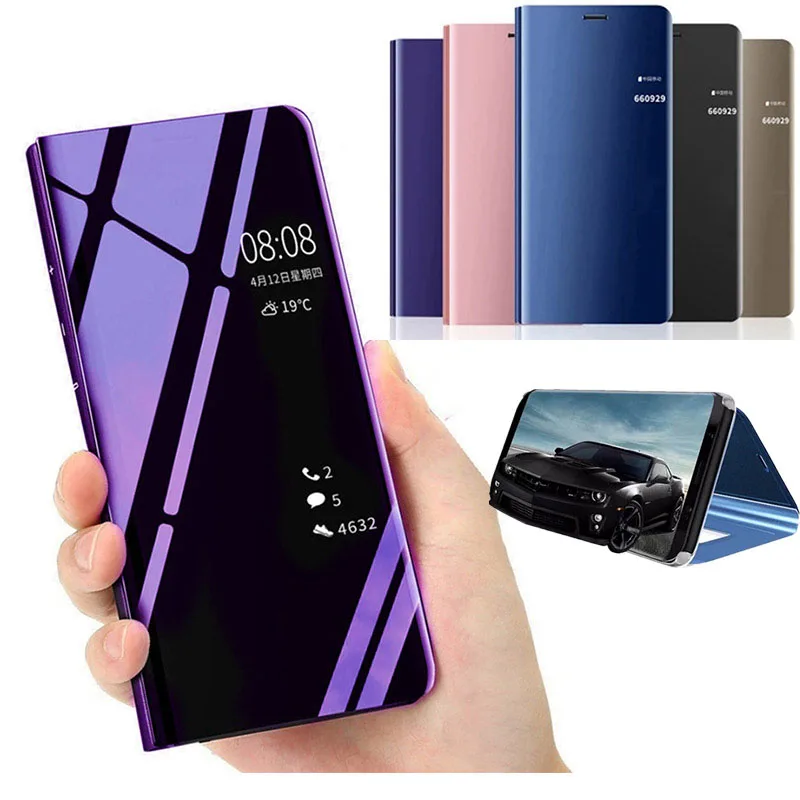 Зеркало Smart View чехол для Samsung Галактики A8 A7 A6 A5 J6 J4 J3 J2 2018 J5 J7 Neo CORE 2017 Prime A520 A530 J250F