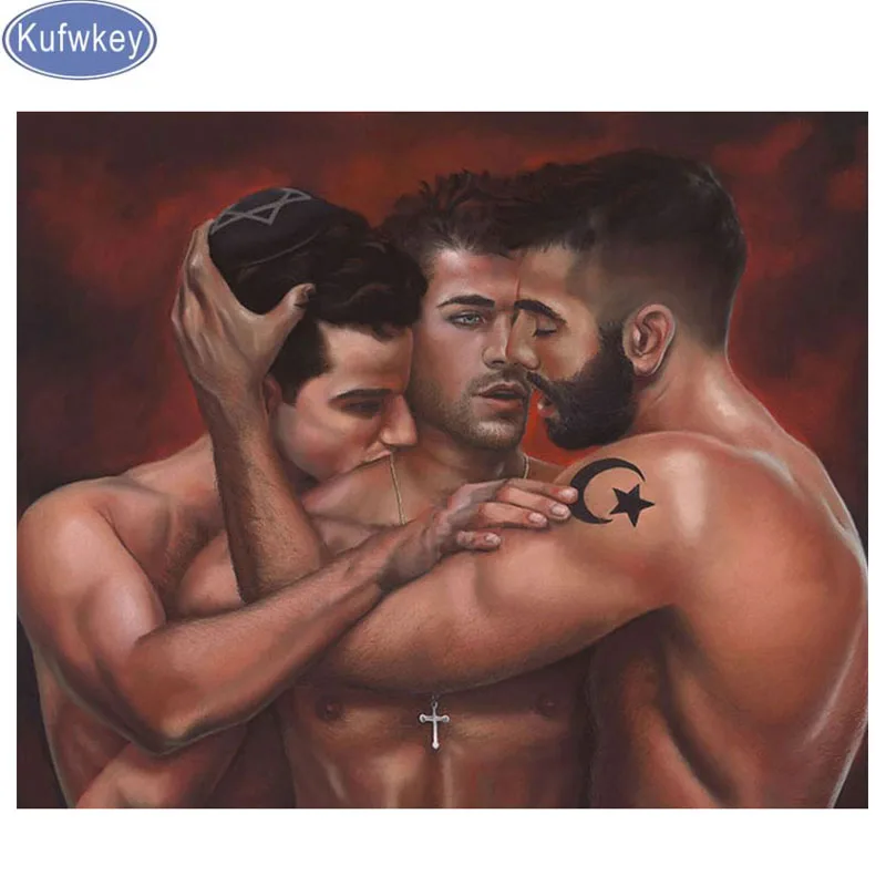 

DIY Photo Custom Diamond Painting men gay pinting Rhinestones Picture mosaic Embroidery 3D Cross Stitch love wall decoration