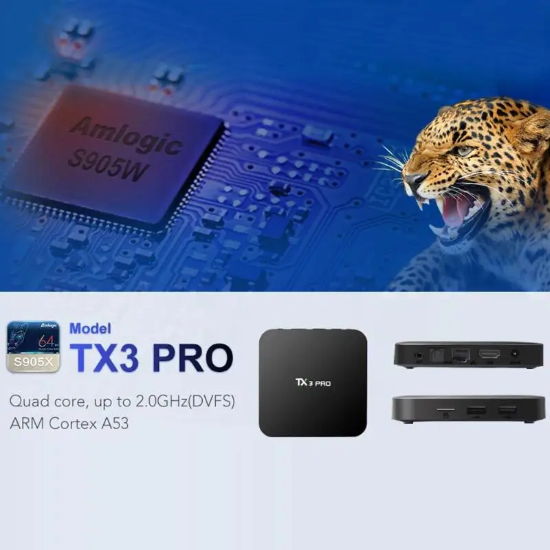 TANIX TX3 PRO Android 7,1 Смарт ТВ приставка приемники Amlogic S905W четырехъядерный 2,4G WiFi 4K H.265 Смарт ТВ приставка медиаплеер
