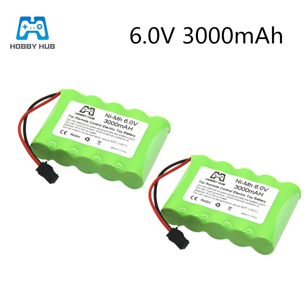 HOBBY HUB nimh 6V 3000mAH перезаряжаемая батарея для радиоуправляемых автомобилей, лодок, грузовиков, поездов 6,0 v 3000 mah AA пульт дистанционного управления, электрические игрушки, батарея