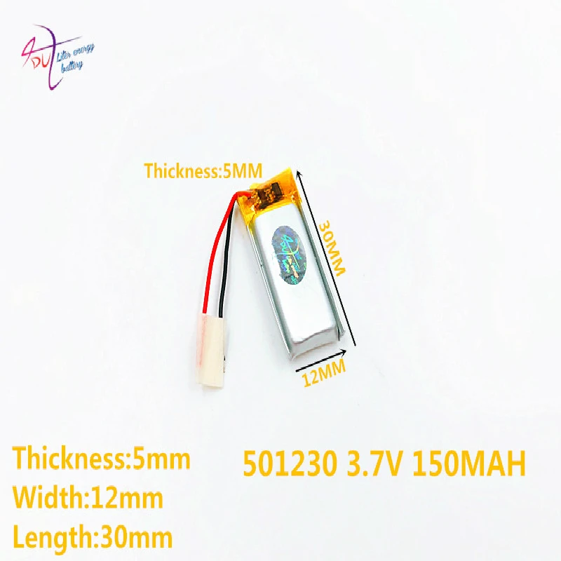 50 шт. 3,7 в 150 мАч литиево-полимерный LiPo литий-ионный аккумулятор для DIY Mp3 MP4 gps bluetooth наушники 501230