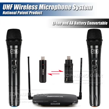 

Li-ion Battery Cordless Handheld UHF Wireless Microphone System For Power Voice Amplifier PA Speaker Magaphone Loudspeaker Mic