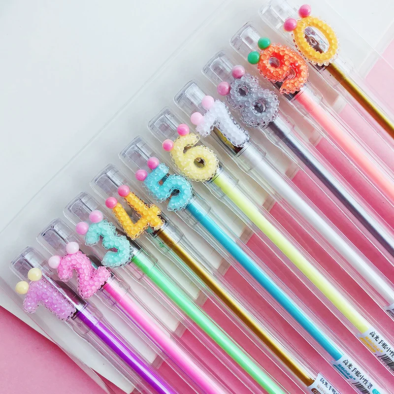 

10 Pcs Cute Candy Color High-light Pastel Neutral Pen Student Writing Highlights Diy Office Mark Painting Color Pens Stationery