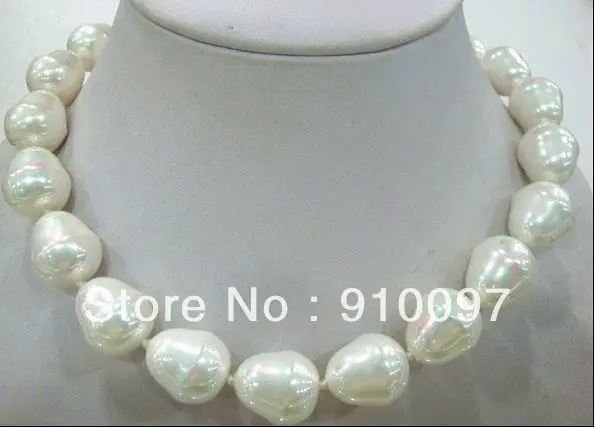 

>>>NOBLEST BIG 16mm SOUTH SEA WHITE SHELL PEARL NECKLACE AAA 18