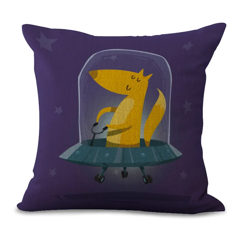 Наволочка из хлопка и льна с рисунком лисы 45x45 см|cushion cover|cushion cover patternpattern cushion covers |