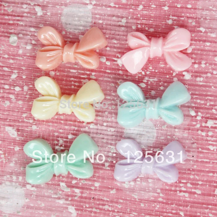 

Kawaii Mixed Resin Bow Flatbacks DIY Cabochon Scrapbooking Embellishment Decoration Crafts Making:24*15mm