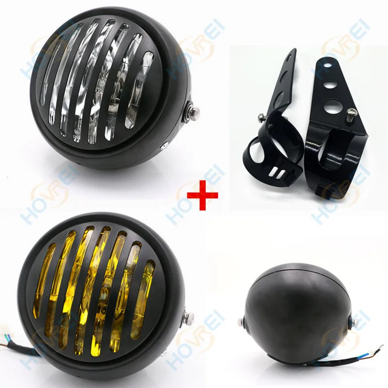 

Motorcycle Metal Retro Grill Mask Front Headlight For Harley Cafe Racer Chopper Bobber CG125 GN125 Motorcycle Headlight