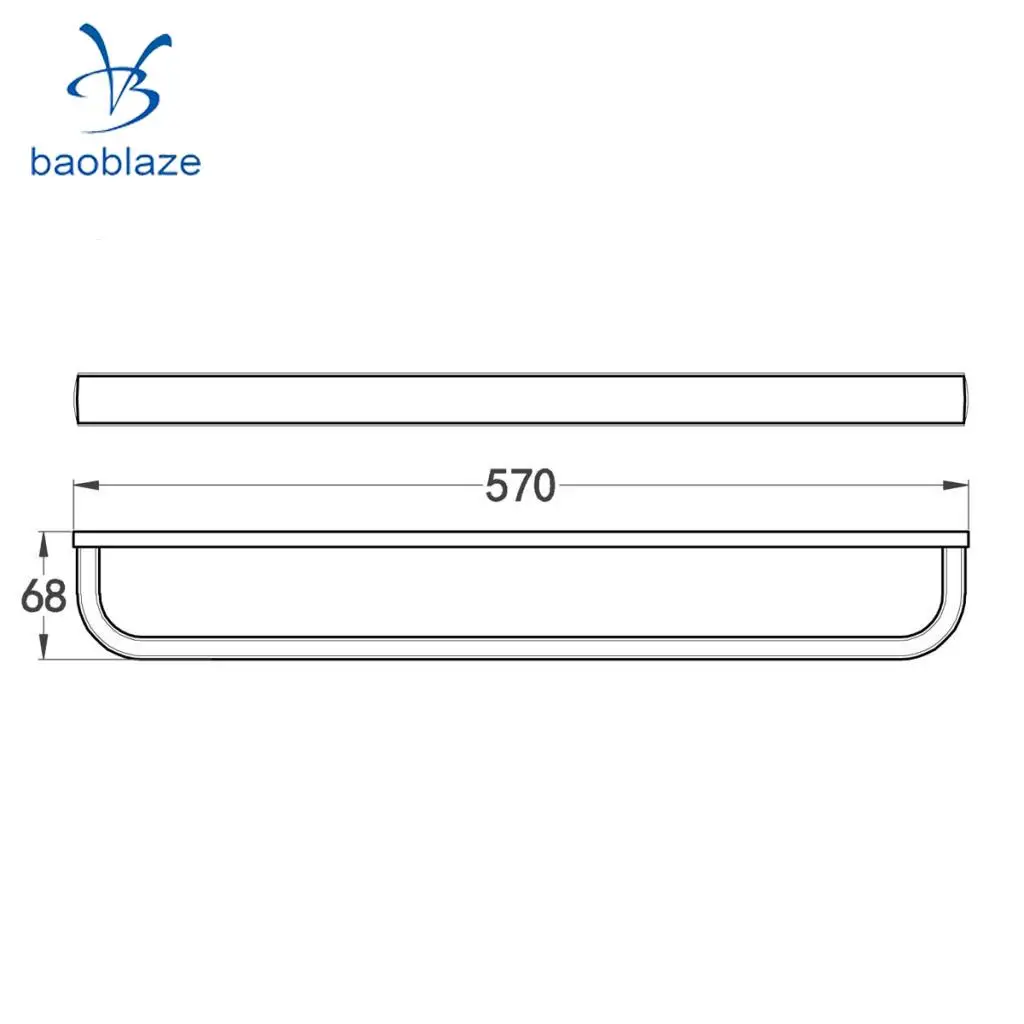 Wall Bathroom Full Copper Toilet Simple Towel Bar Towel Rack 57cm Chrome