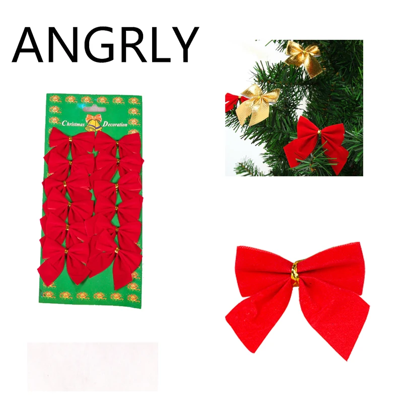 ANGRLY Рождество Галстук с рисунком дерева Bowsdecoration новый год Рождественские