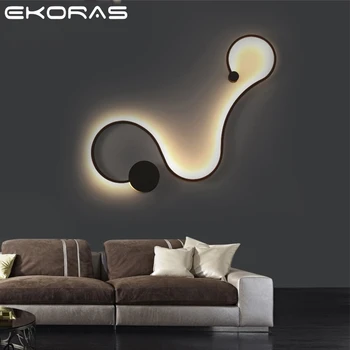 

Modern Wall Lamps for bedroom study living balcony room Acrylic home deco in White black iron body sconce led lights Fixtures