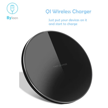 

Byleen 10W White Black Qi Wireless Fast Charger For iPhone X 8 Plus LG G3 G5 G6 + Yota Phone2 Nexus 4 5 6 Galaxy S9 S8 S7 Plus