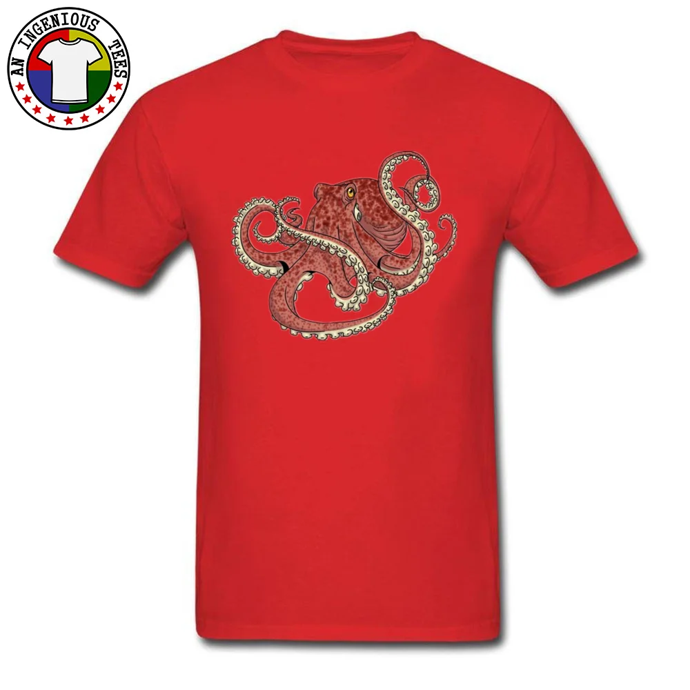 ComicsCasual Short Sleeve Tops Shirt Summer Oversized O Neck All Cotton Tops T Shirt Mens T Shirts Tentacle Drop Shipping Tentacle red
