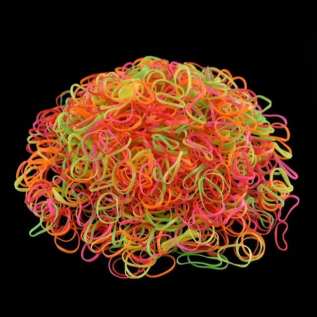 1000 Pcs/Bag Rubber Bands Hairband Rope Ponytail Holder Colorful Ties