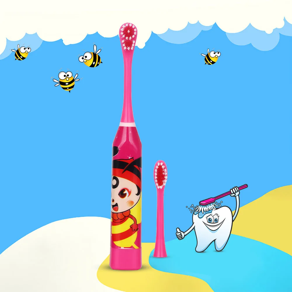 AZDENT Children Electric Toothbrush with 2 pcs Heads Battery Type Cartoon Pattern Teeth Brush Electric Tooth Brush For Kids AZDENT Children Electric Toothbrush with 2 pcs Heads Battery Type Cartoon Pattern Teeth Brush Electric Tooth Brush For Kids