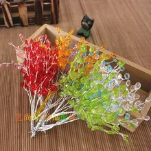 Ensemble de fleurs artificielles en plastique | acrylique, avec tige, Branches en cristal, décoration principale, Livraison gratuite, 50 pièces