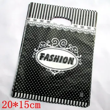 

100pcs/lot wholesale Multicolored"Fashion" Plastic Boutique Practial Pouches Shopping Gift Package Bag 20*15cm15207