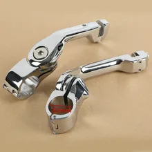 1.25″ Chrome Adjustable Highway Long Angled Foot Pegs Footpeg For Harley Touring Left And Right Highway Pegs Mount