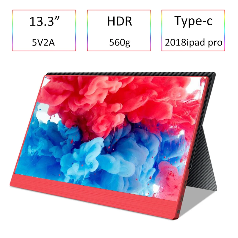 

13.3 Inch Type-c Portable 1080P IPS HDR Gaming Screen For PS4 XBOX Switch Ns PC Laptop 5V 2A Power Supply Screen With Speaker
