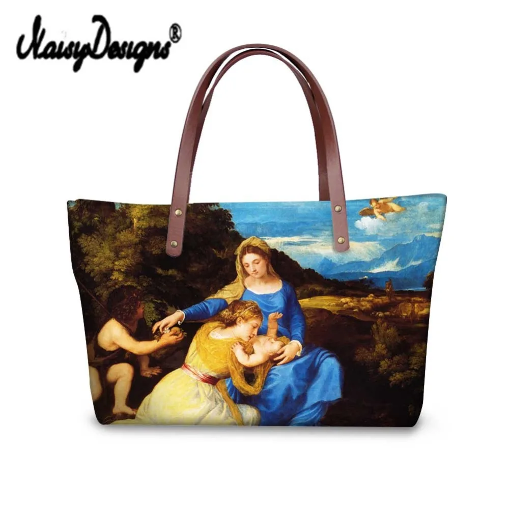 

Van Famous Painting 3D Custom Bags Women Shopping Bag Drop Shipping Canvas Large Handbags Travel Tote Bolsas Feminina Sac a Main