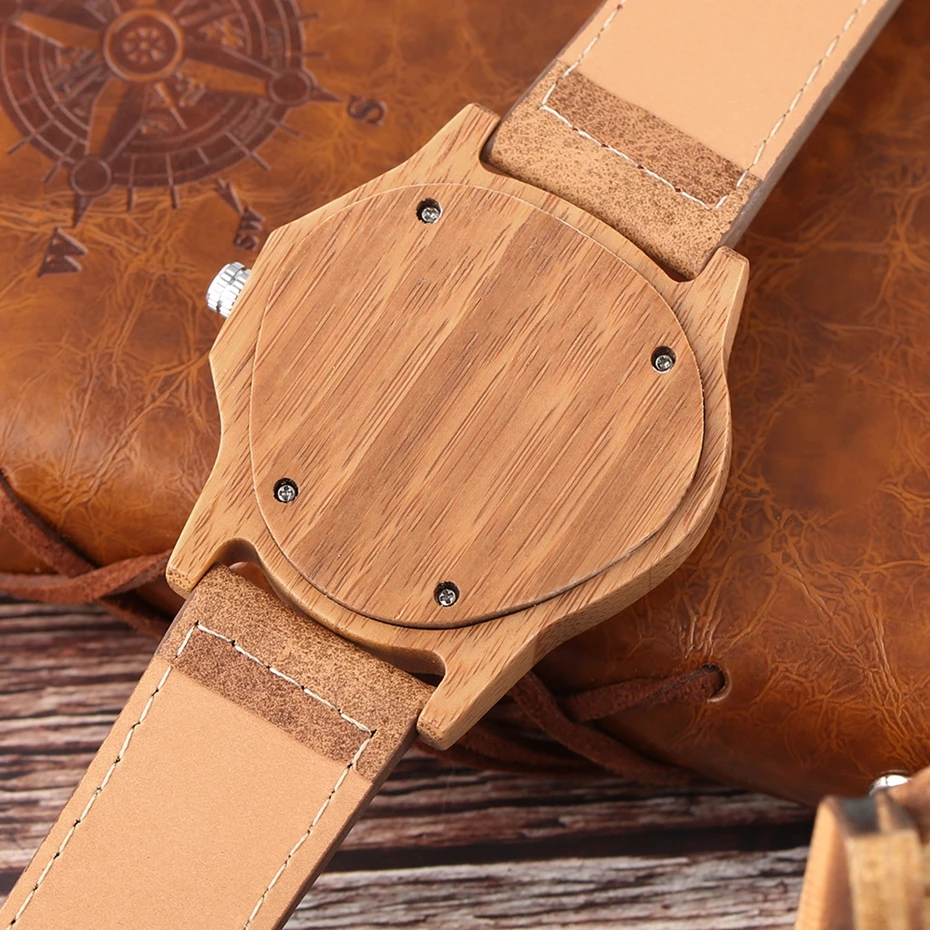 Mens Wooden Watch Creative Inverted Geometric Triangle Shaped Big Numbers Dial Quartz Clock Male Genuine Leather Reloj de madera 2017 Christmas Gifts (12)