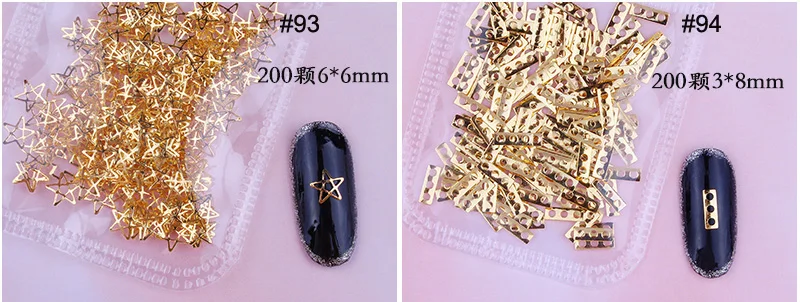 200 шт./пакет полые металлические рамки 3D ногтей заклепки украшения для ногтей блестящий кулон металлические заклепки аксессуары для маникюра художественное украшение