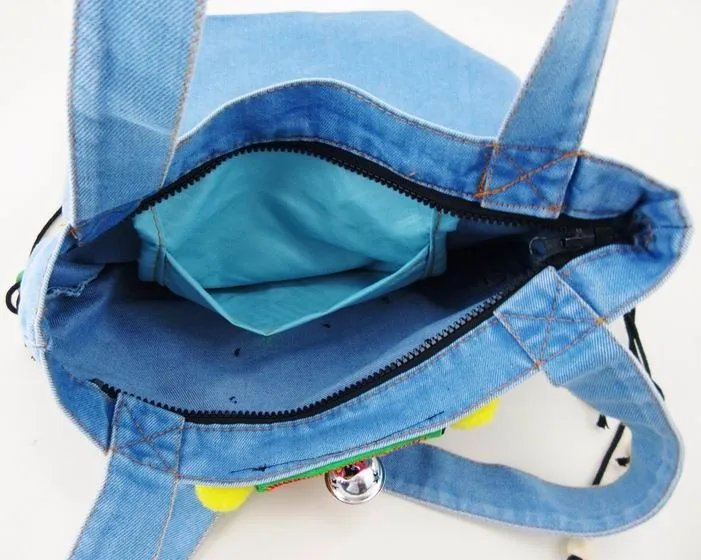 Bolsa de Compras Bolsas de Ombro Bolsas de Viagem Vintage Denim Boêmio Hobo Bolsala Hmong Bordados Bolsas Grande Colorido Pom Charme 1007 10 Bolsas de ombro