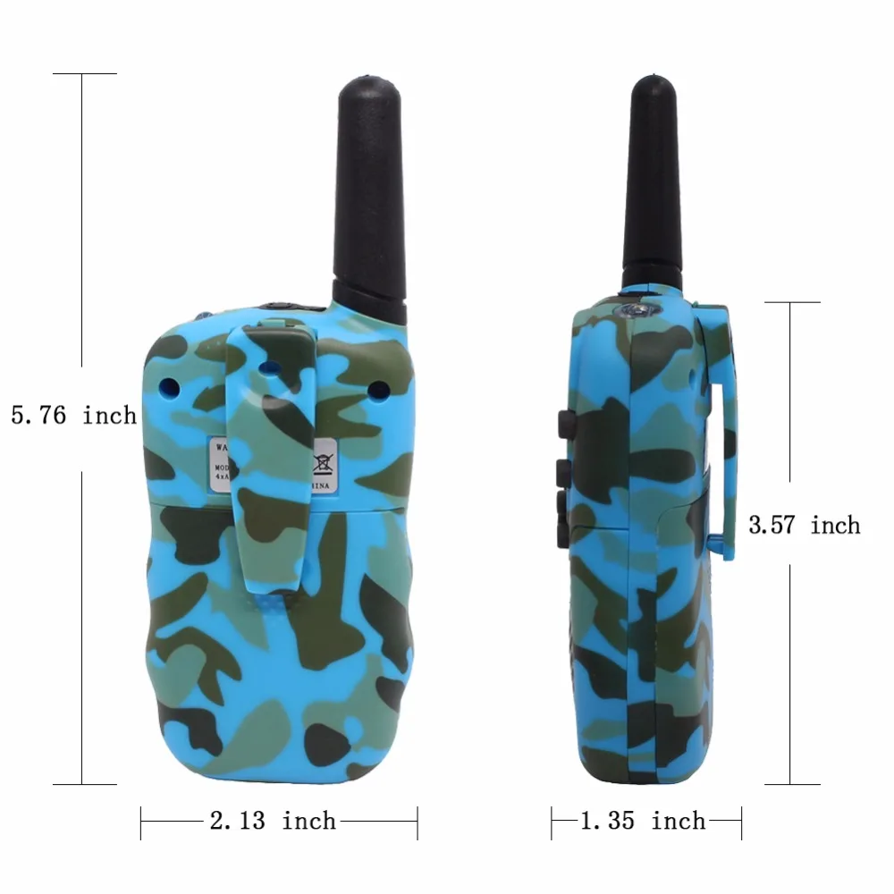 2PCs T388 Mini Walkie Talkie for Kids Child 22 Channels FRS/GMRS Radio with VOX LED flashlight Camouflage 0.5W Two Way radio