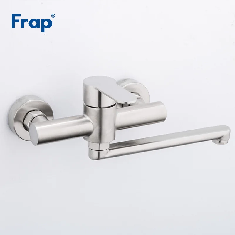  Frap Wall Mounted 26cm Nose Kitchen Faucet 360 Degree Rotate Vegetable Basin Faucet Hot Cold Water  - 32940660156
