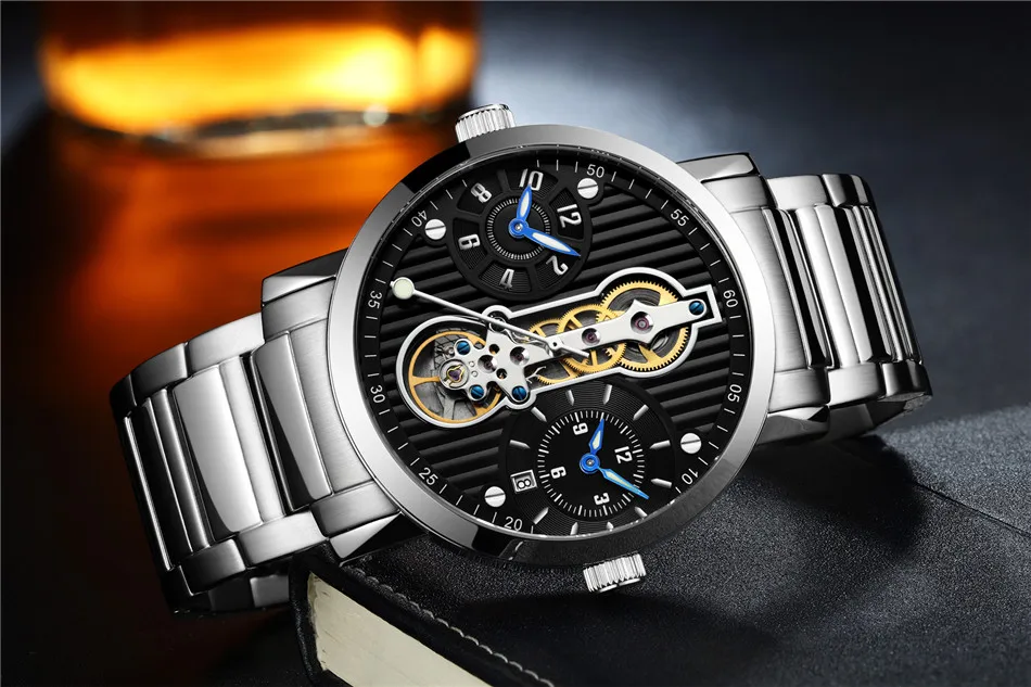 New GUANQIN Creative Men Watch Skeleton Automatic Mechanical Watches Date Luminous Shock Resistant Waterproof Wristwatches Clock (4)