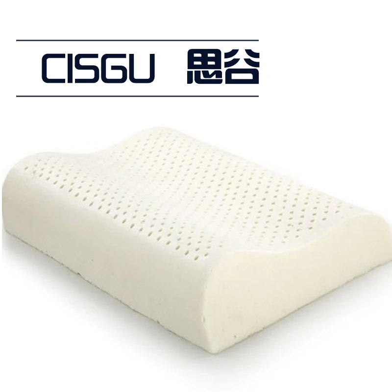 Natural Latex Bed Cervical Orthopedic Pillow Sleeping Bedding Wave Curve Shaped Pillows Neck