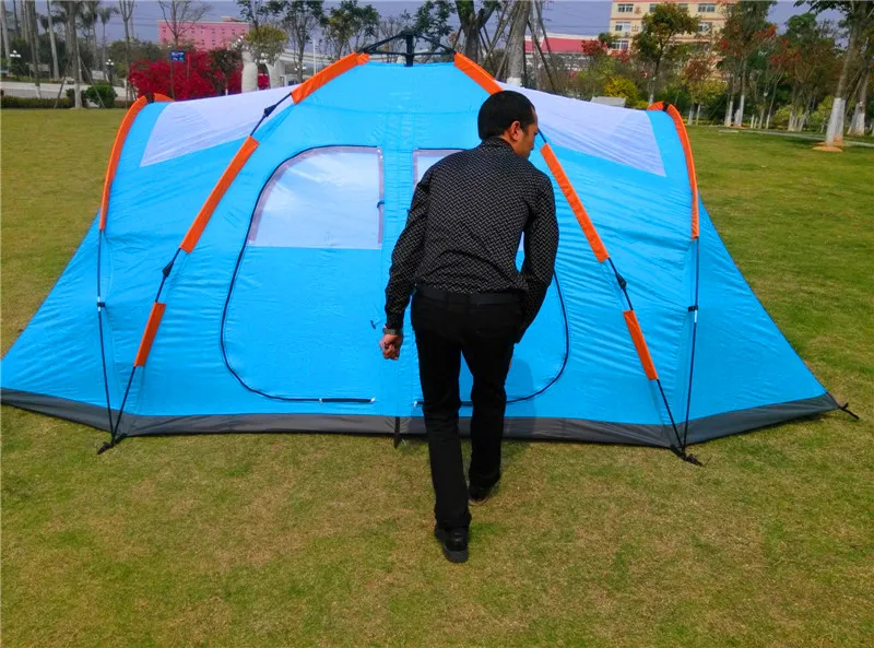 Ультратонкая Автоматическая двухслойная палатка с 2 спальнями и 1 Холлом для 5-8 человек, большая семейная беседка