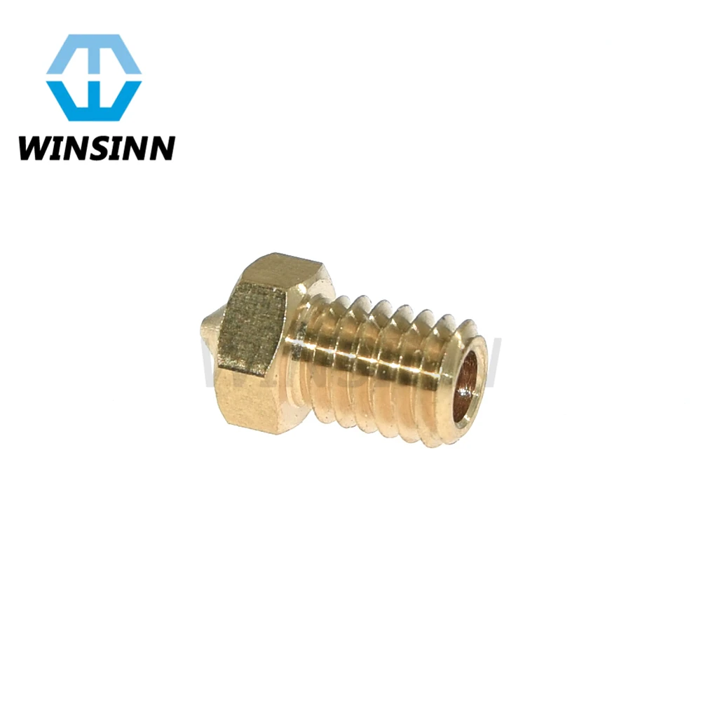 3d printer nozzle all-metal V6 M6 screw brass 0.4mm 0.6mm 0.8mm 1.0mm 1.2mm for 1.75mm 3mm consumables