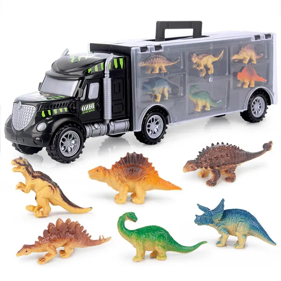 

Simulation Transport Car Carrier Truck with Dinosaur Model Educational Kids Toy interactive Collecting toys best gift for baby