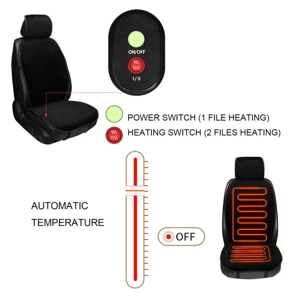 

Black/Beige 12V Heated Car Seat Cushion Cover Seat Heater Warmer Winter Household Cushion Cardriver Heated Seat Cushion Hot
