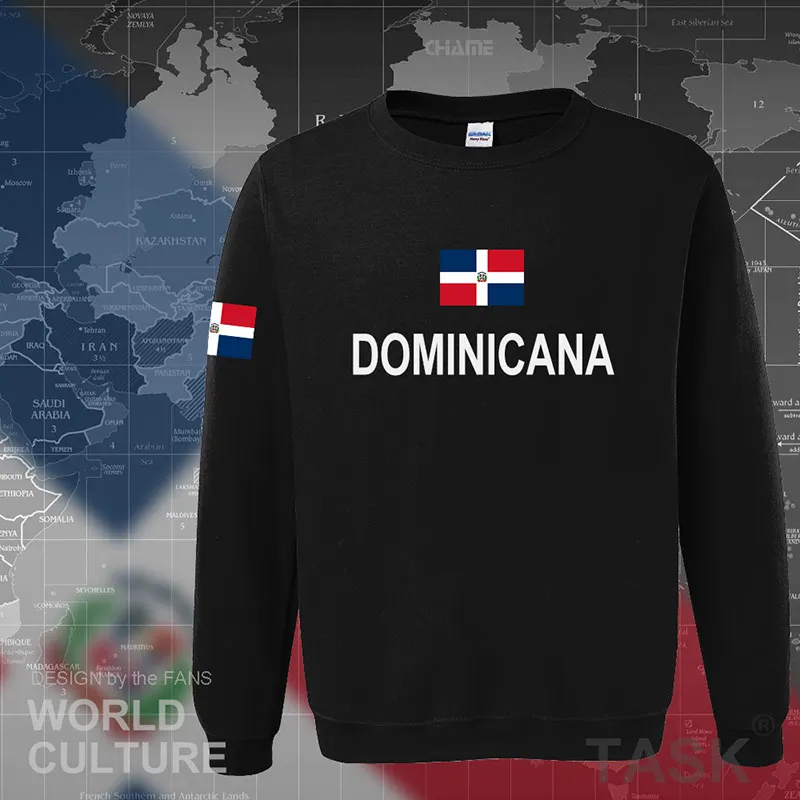 Dominicana DOM, мужская толстовка с капюшоном, новинка, уличная одежда, Национальный спортивный костюм, футболист, Спортивная - Цвет: roundneck black